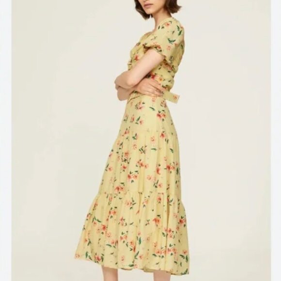 Paloma Blue Evie Yellow Floral Off-Shoulder Dress, size Medium - Picture 3 of 7